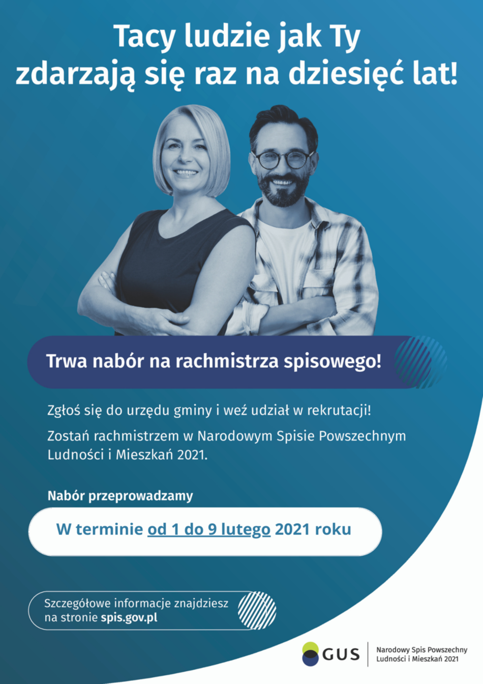 Plakat - nabór na rachmistrza spisowego