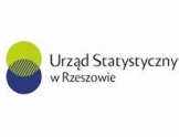 Logo - napis Urząd Statystyczny w Rzeszowie, po lewej stronie ułożone w pionie dwa koła: na górze zielone pod spodem niebieskie.