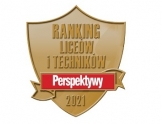 Logo "Perspektyw" z napisem Ranking liceów i techników Perspektywy 2021