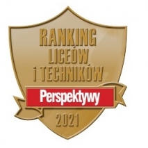 Logo "Perspektyw" z napisem Ranking liceów i techników Perspektywy 2021